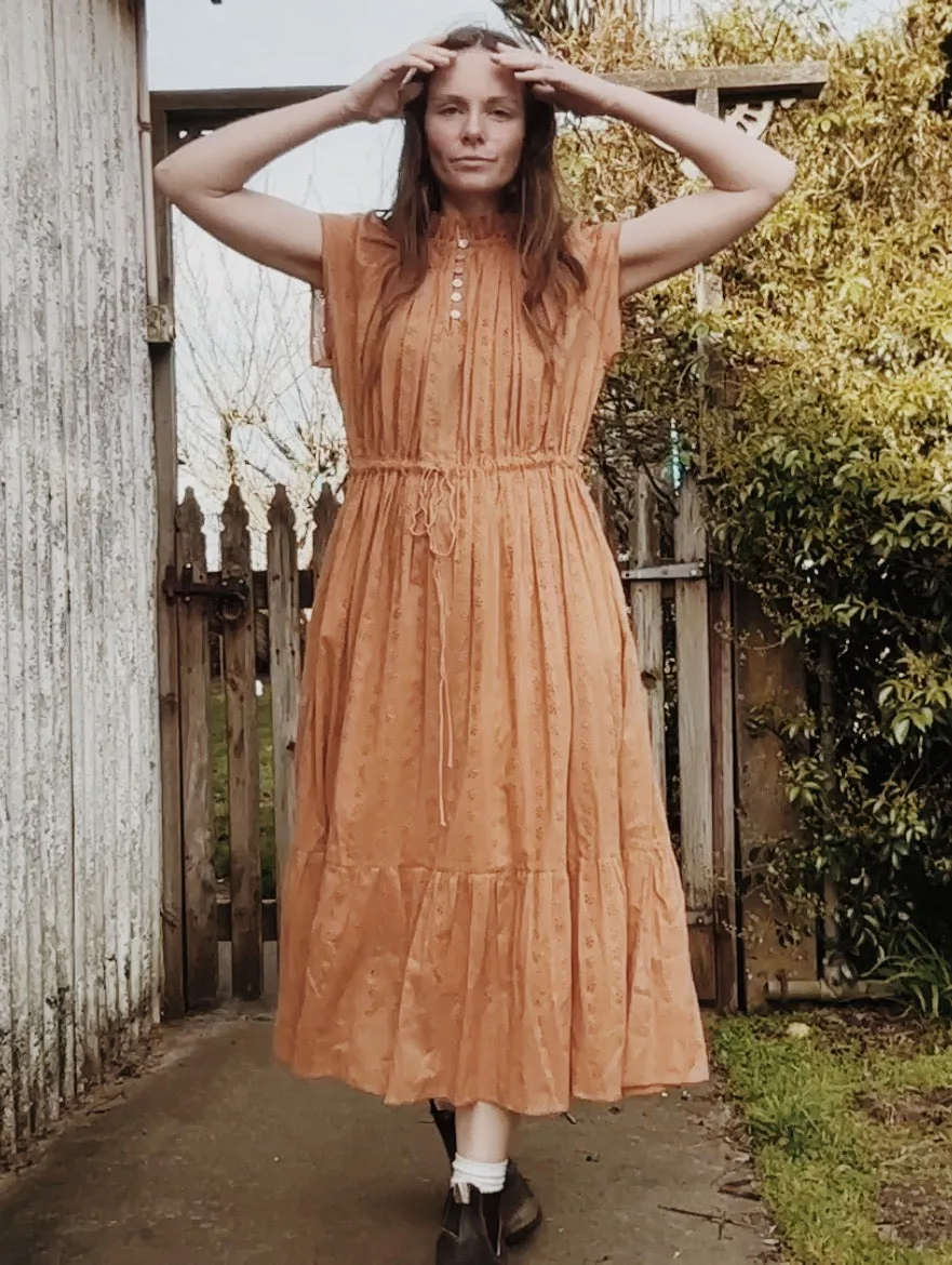 100% RECYCLED COTTON - ISABEL DRESS COPPER COTTON LACE