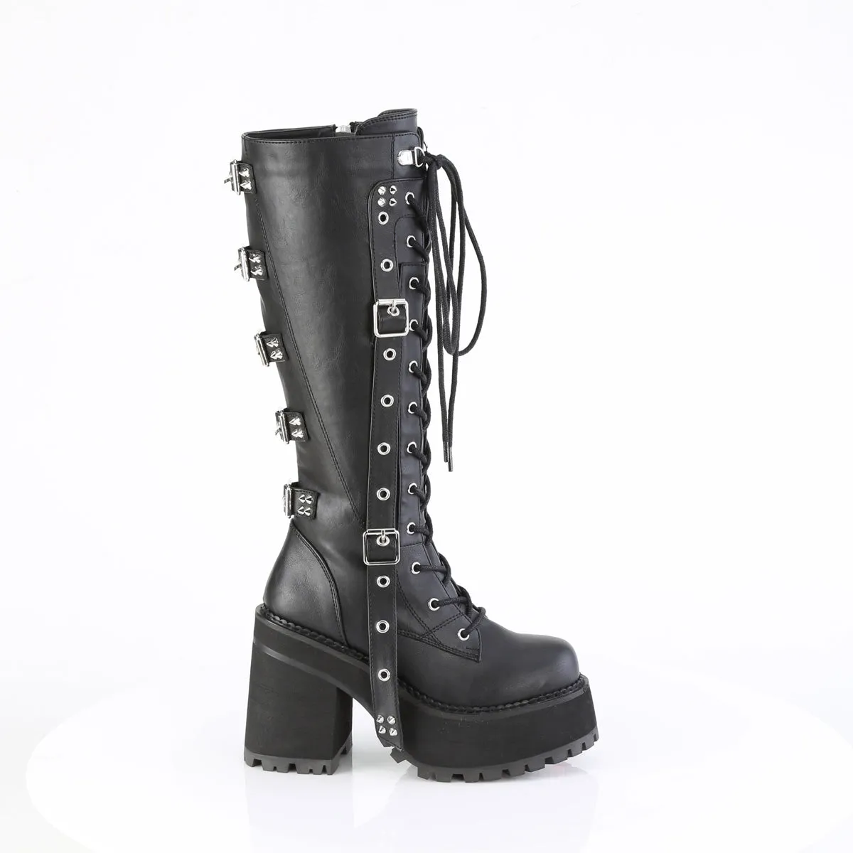 4 Inch Heel ASSAULT-218 Black Vegan Leather