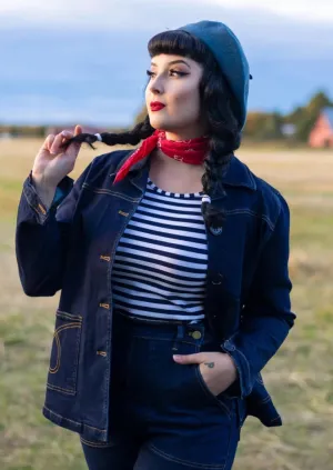 50s Style Jean Jacket in Indigo by Astro Bettie