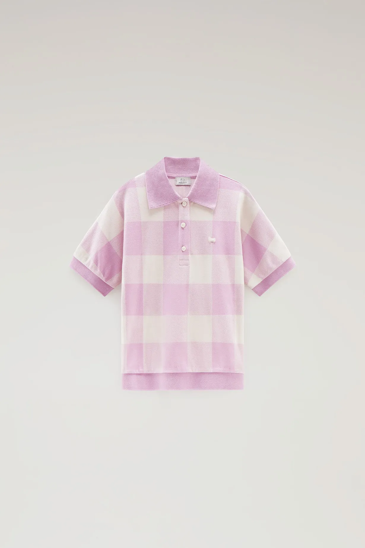 American Check Polo in Yarn-Dyed Stretch Cotton Blend SMOKY ROSE BUFFALO