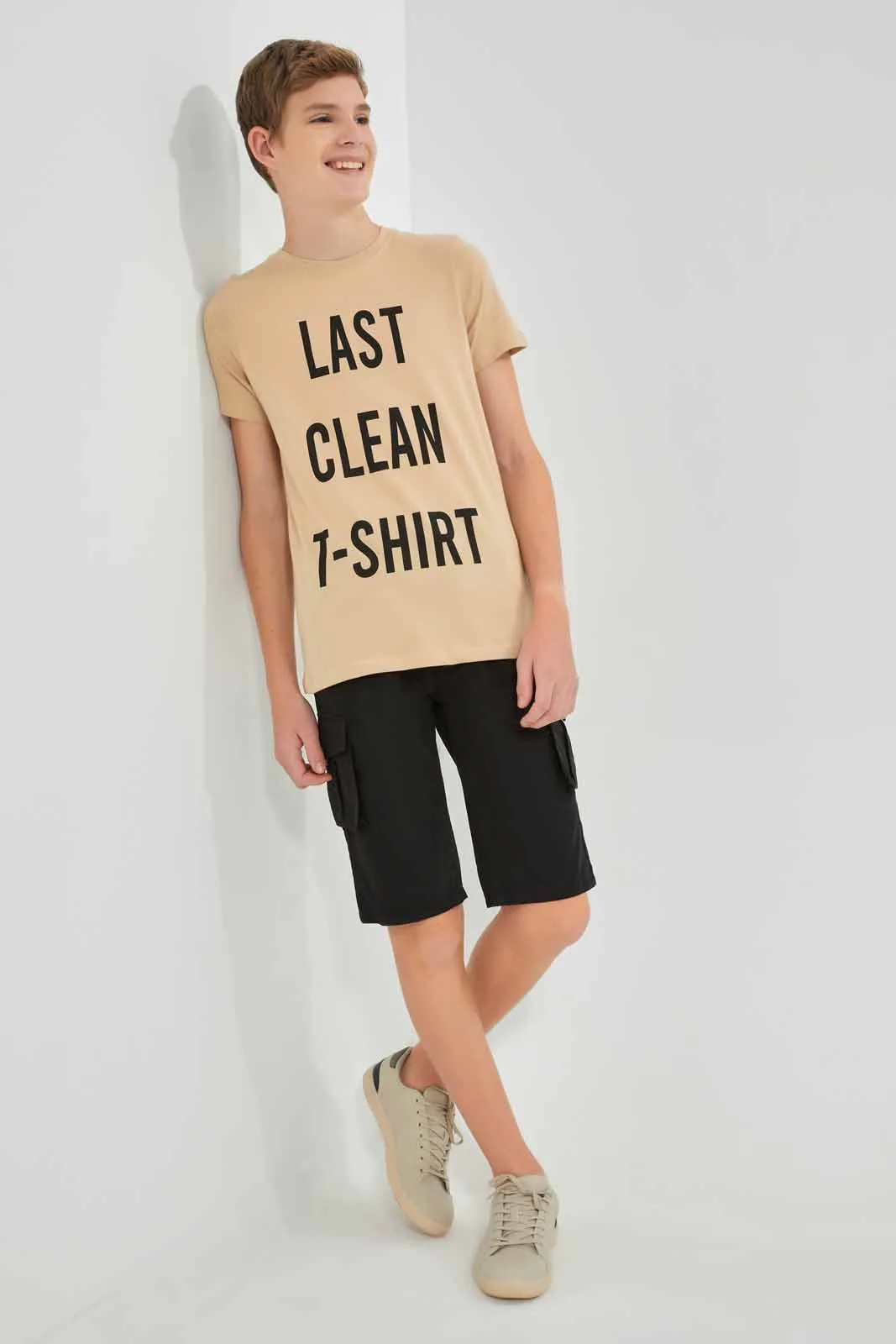 Beige Printed T-Shirt