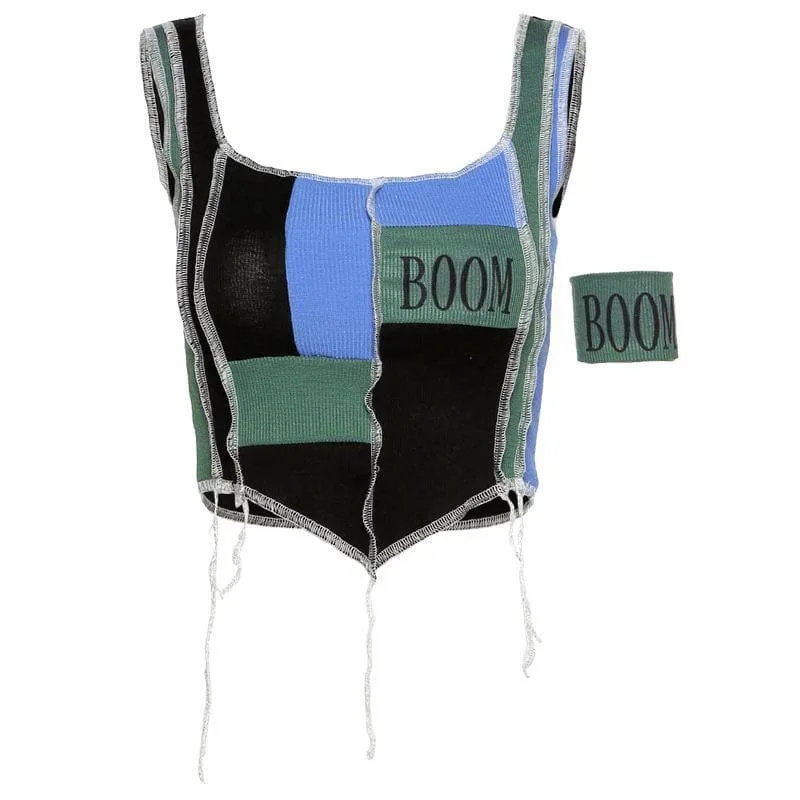 BerryBetty - BOOM ribbed patchwork crop top