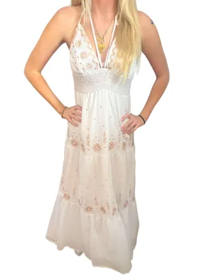 Bohemian Blossom Halter Dress