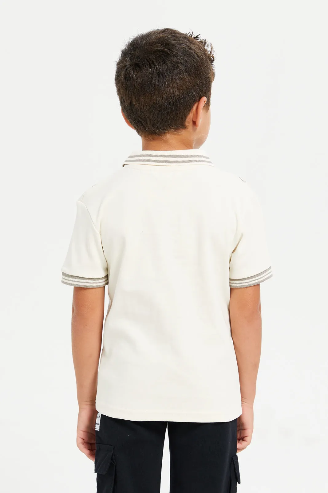 Boys Cut & Sew Interlock Polo Shirt