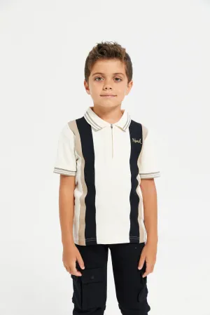 Boys Cut & Sew Interlock Polo Shirt