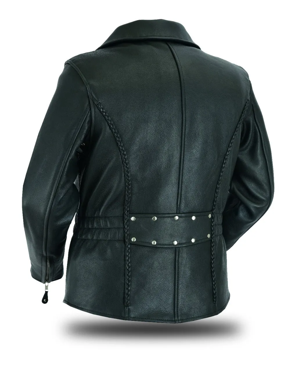 Braid hourglass leather motorcycle jacket HL13103