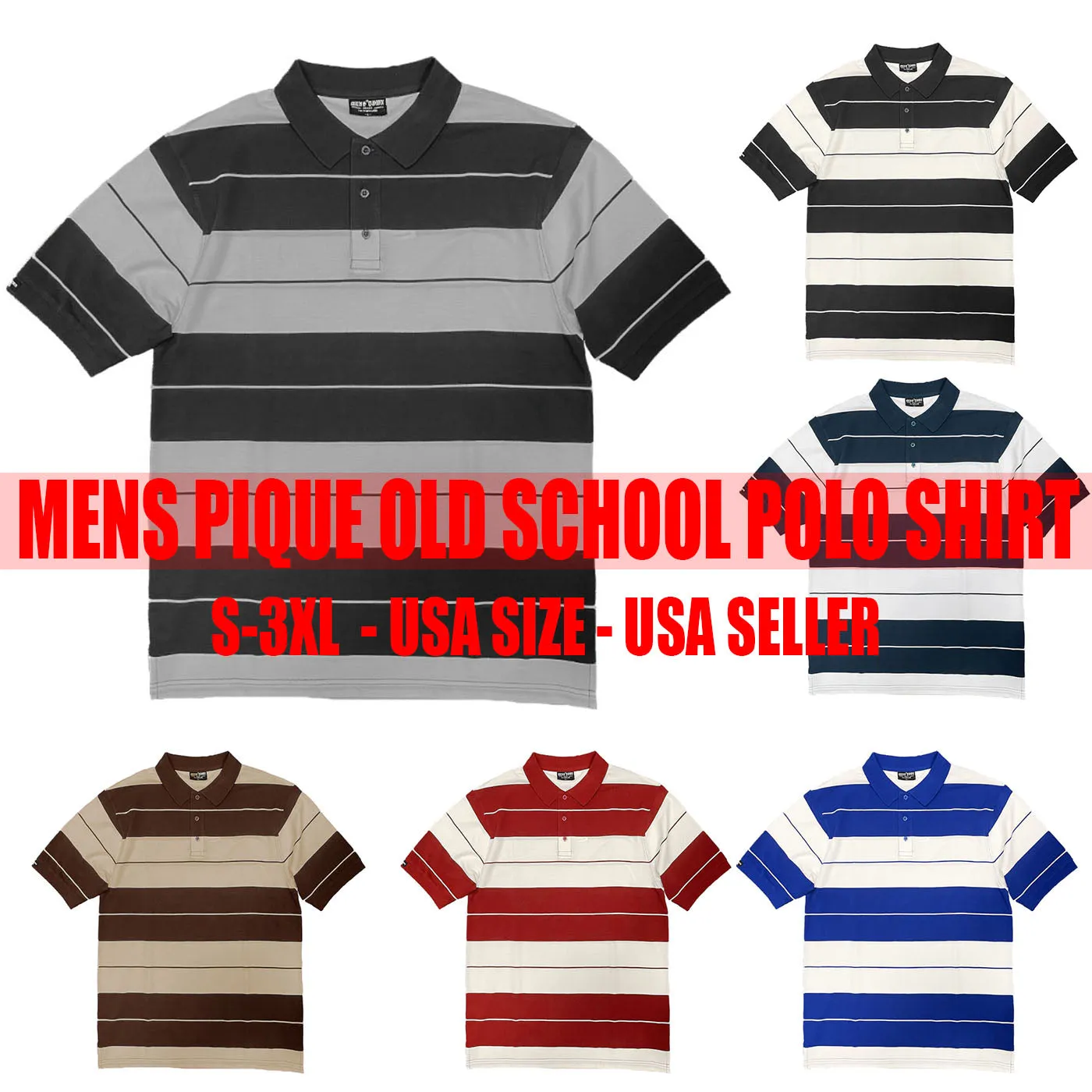 Brown Old School Pique Polo Shirt