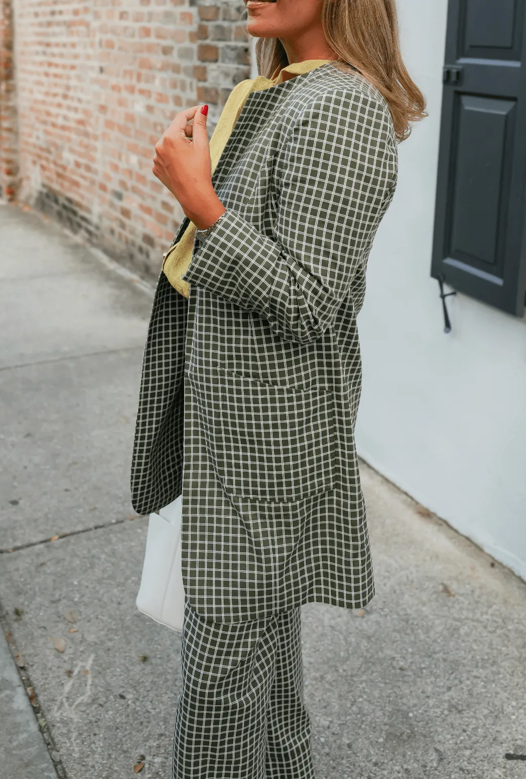 Buru x Megan Stokes Walking Coat - Olive Windowpane