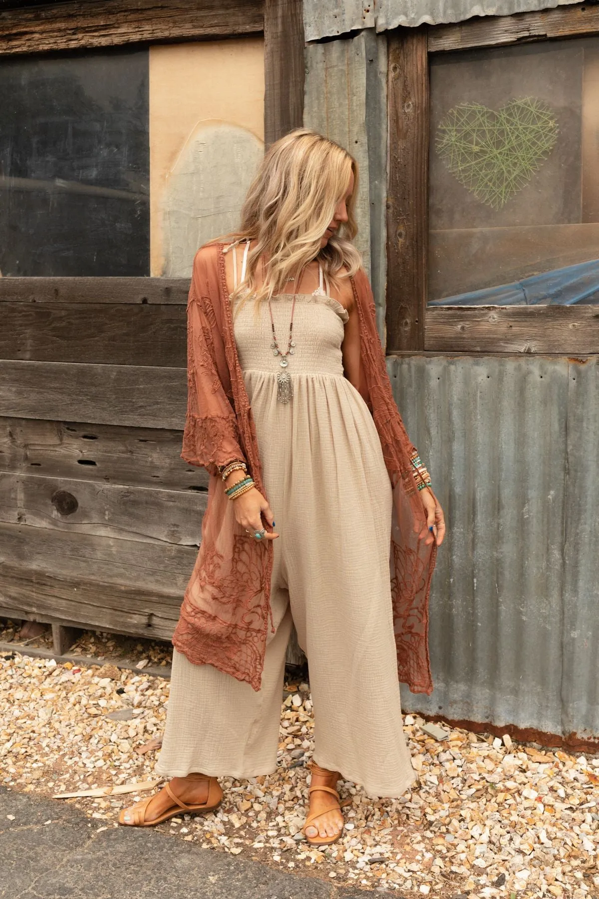 Butterfly Beach Kimono - Brown