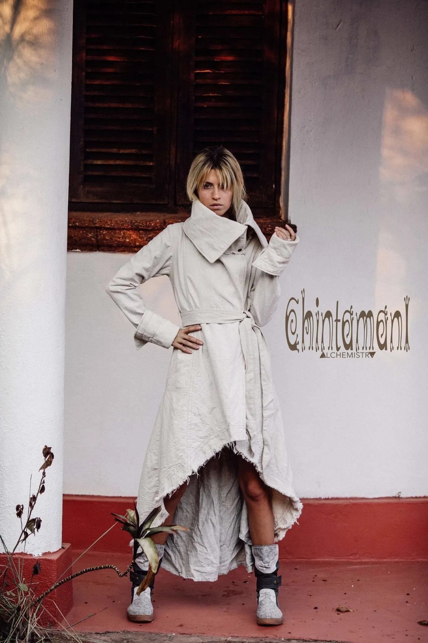 Cotton Canvas Bohemian Raw Coat