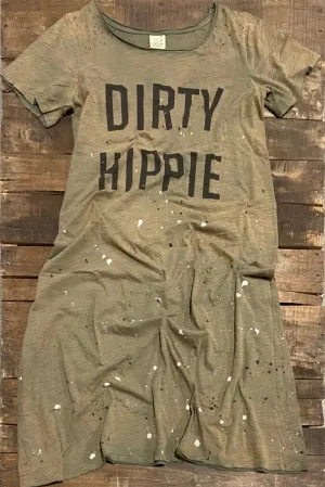 Dirty Hippie Dress in Olive