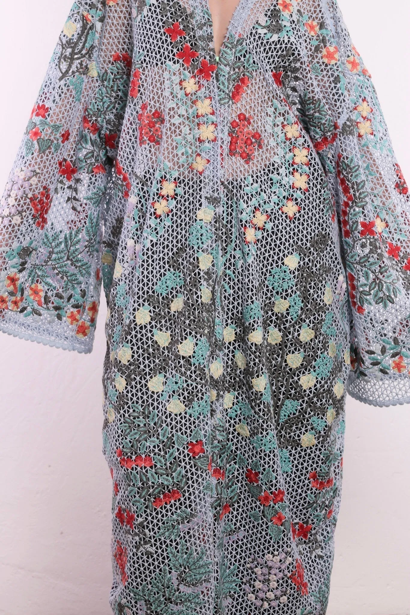 FLOWER COMB LIGHT BLUE COLOR KIMONO