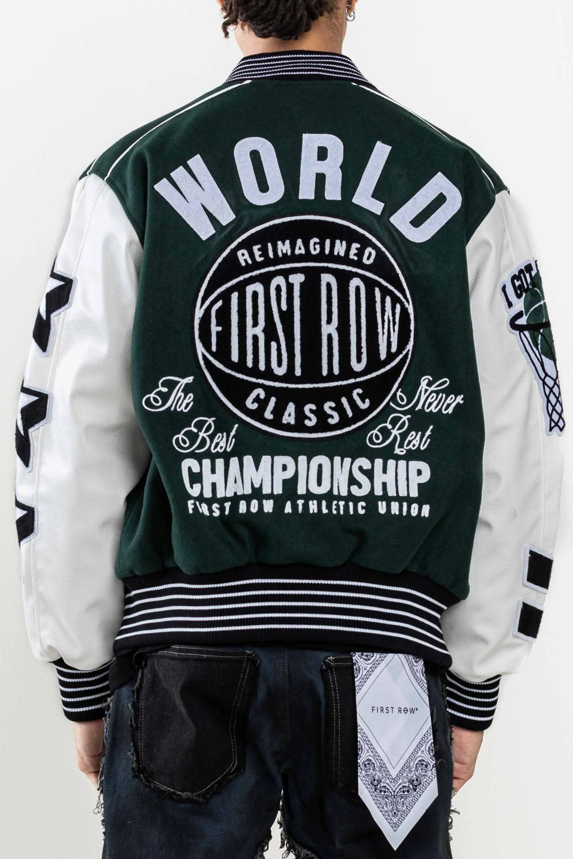 Green The Best Never Rest Championship Varsity Jacket