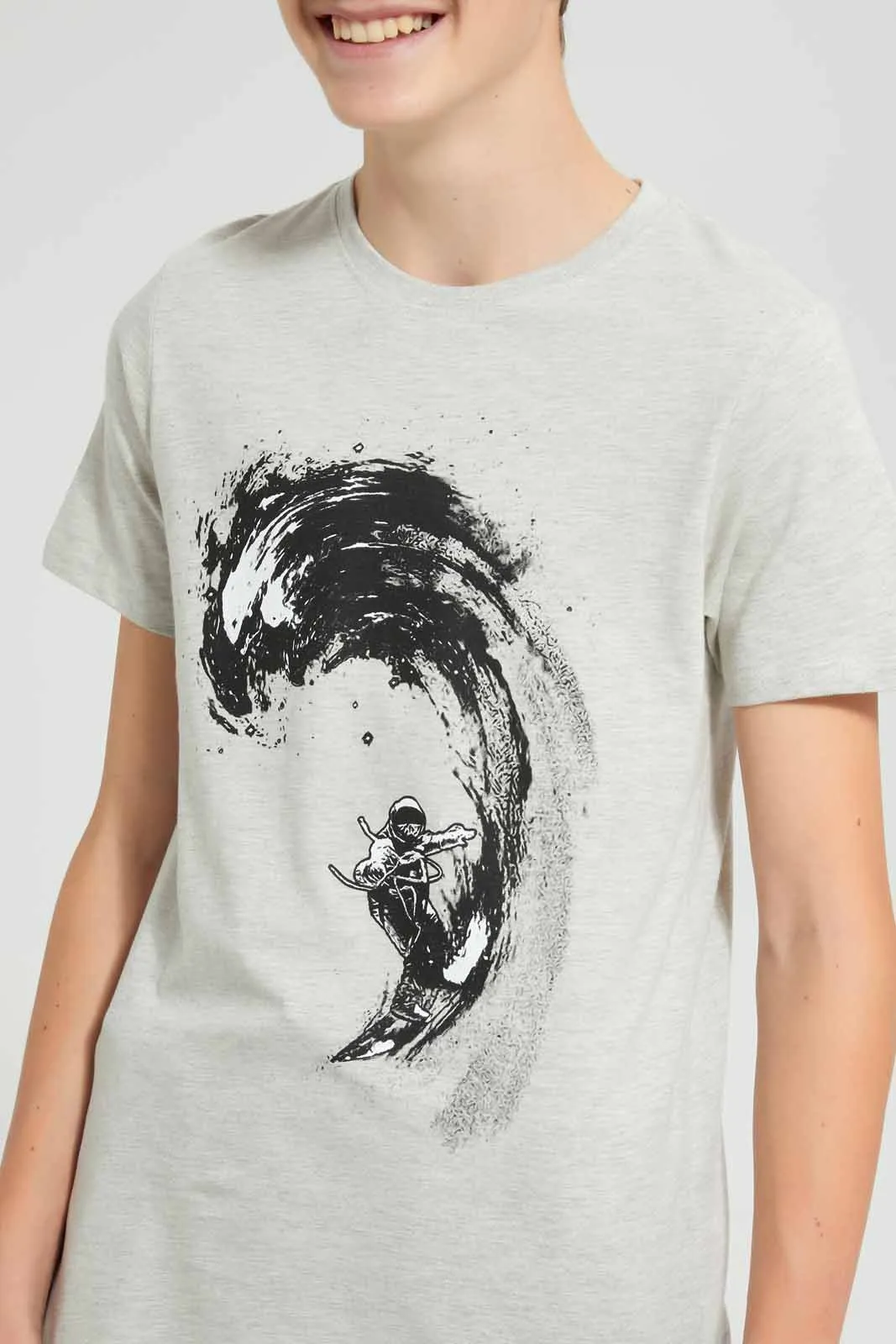 Grey Space Surfing T-Shirt