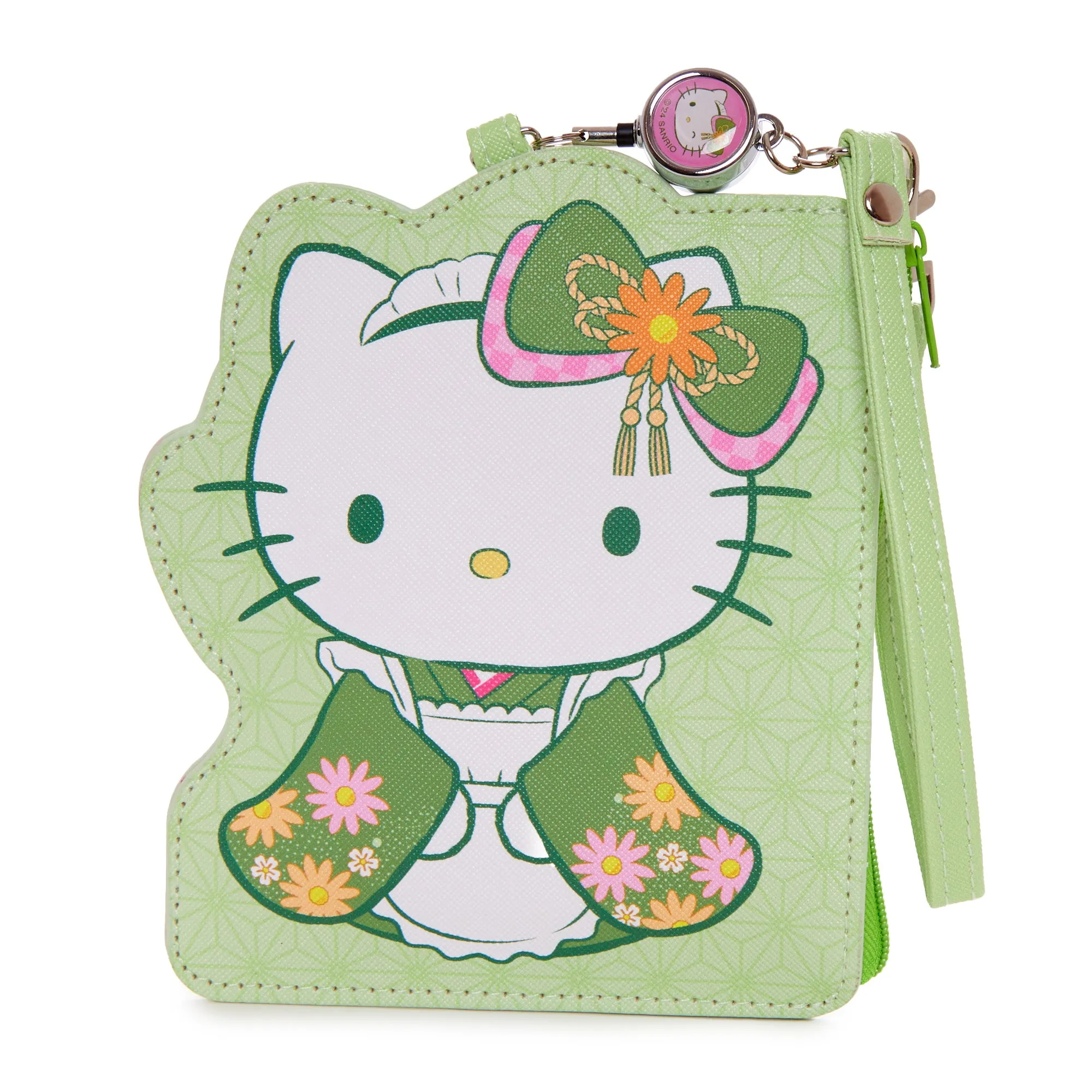 Hello Kitty Card Case with Key Reel (Matcha Sweets Series)