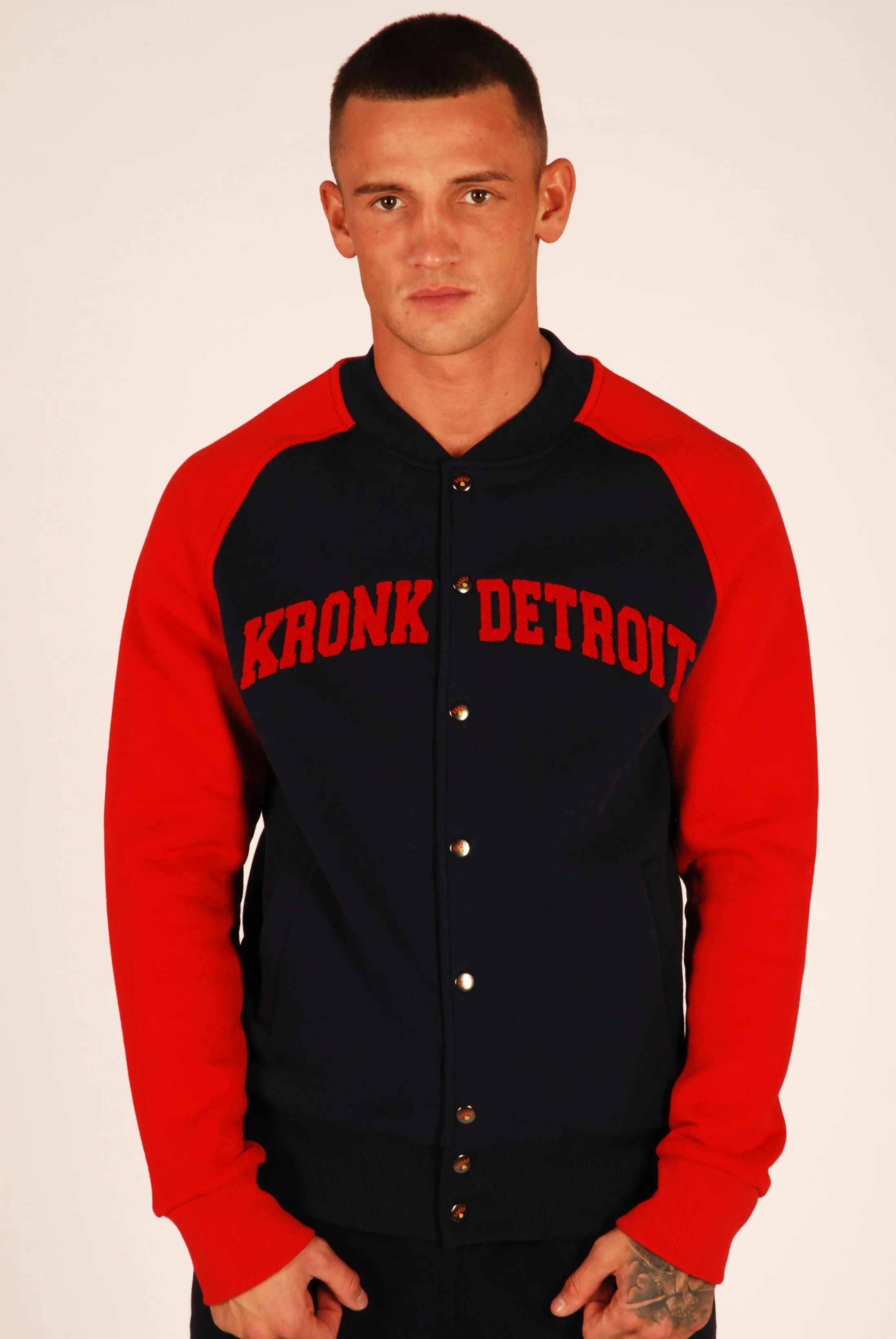 KRONK Detroit Sweatshirt Jacket Navy