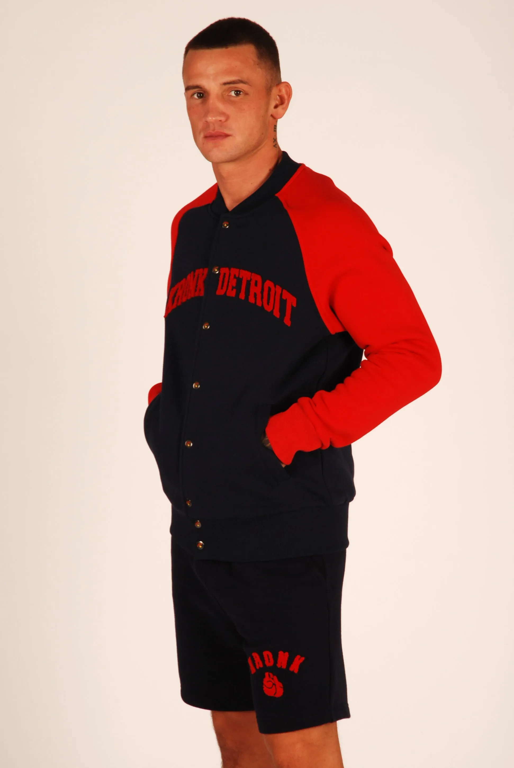 KRONK Detroit Sweatshirt Jacket Navy