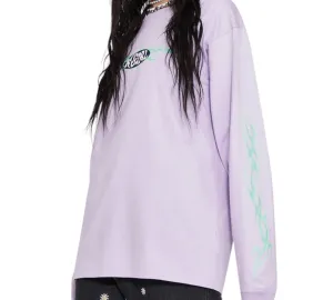 Lilac Long Sleeve Neon Graphic T-Shirt