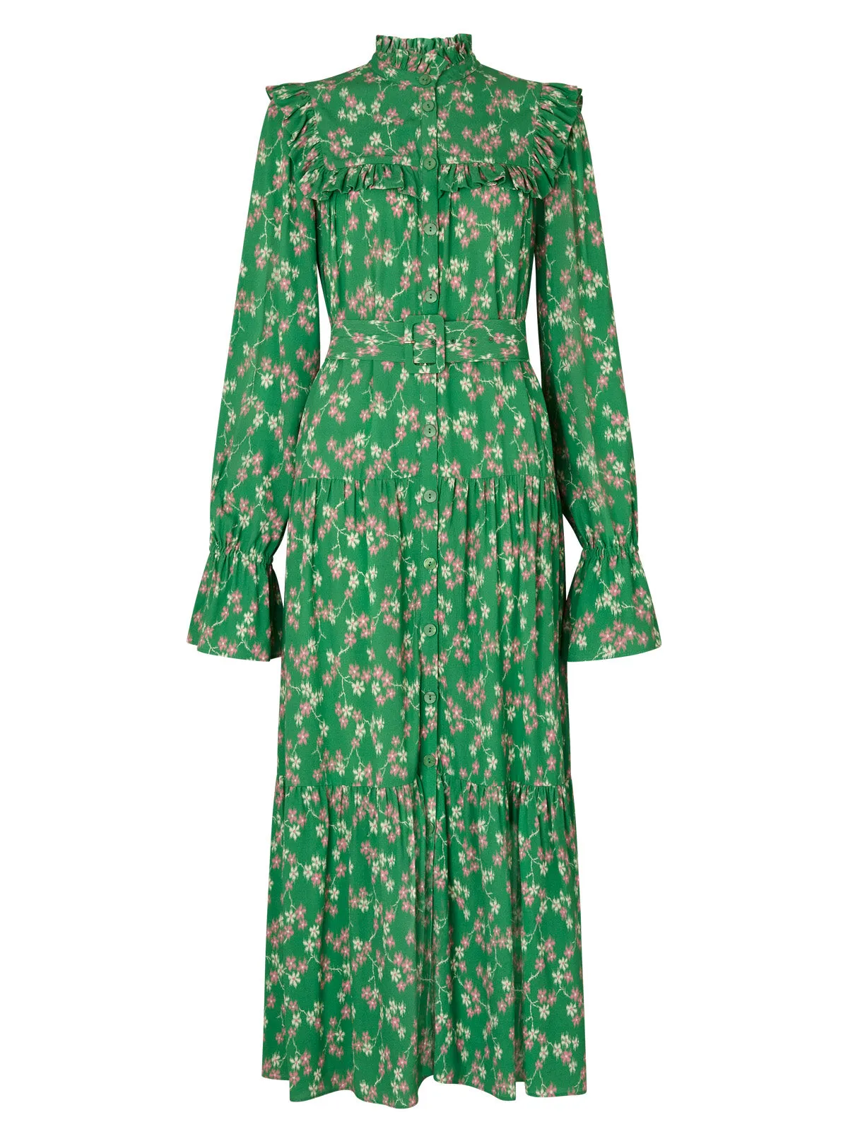 Mandy Green Floral Shirt Dress