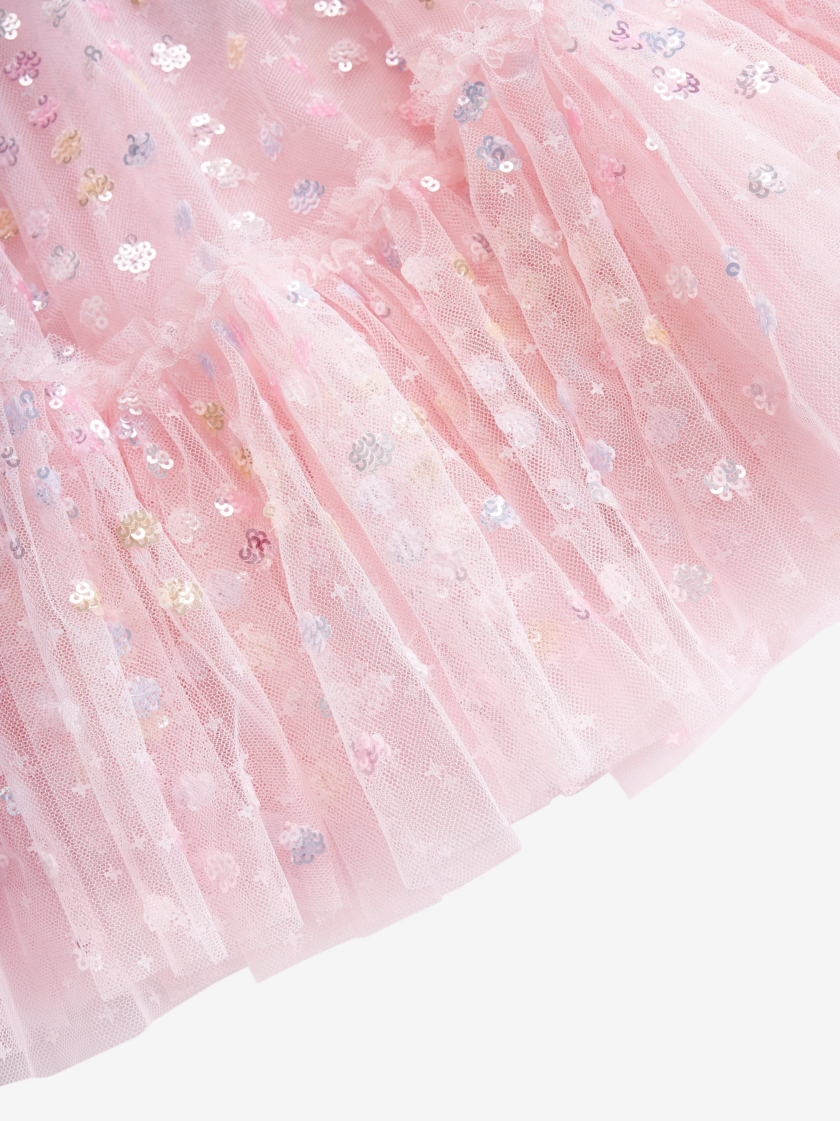 Needle & Thread Girls Raindrop Sequin Dress in Pink