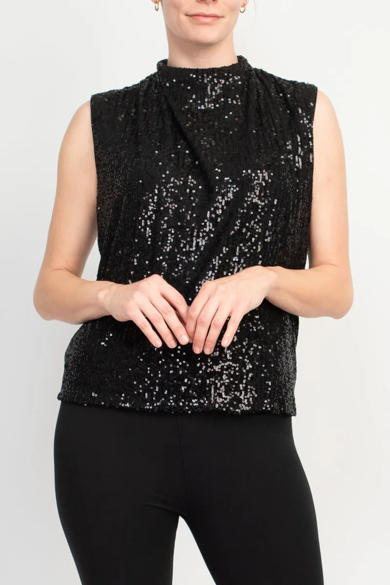 Nicole Miller Gemma All Over Sequin Sleeveless Top