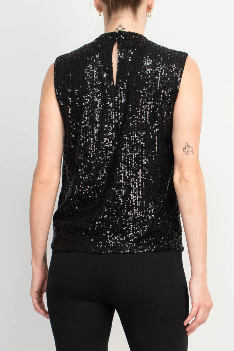 Nicole Miller Gemma All Over Sequin Sleeveless Top