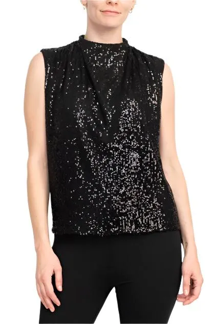 Nicole Miller Gemma All Over Sequin Sleeveless Top