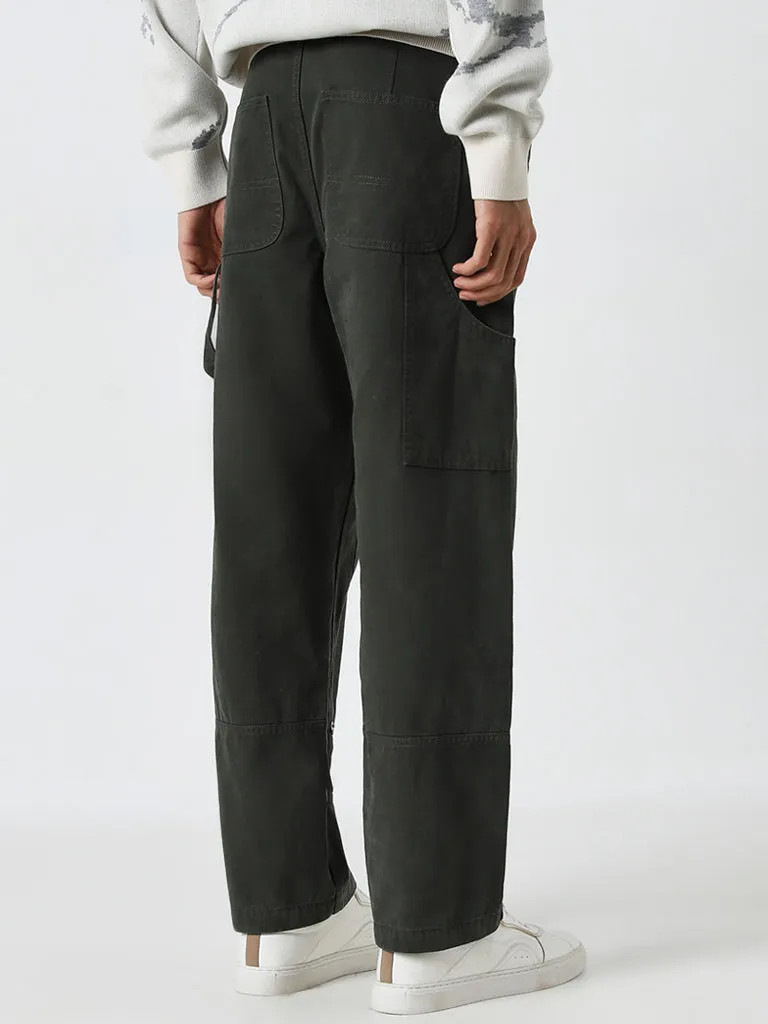 Nuon Olive Relaxed - Fit Mid - Rise Jeans