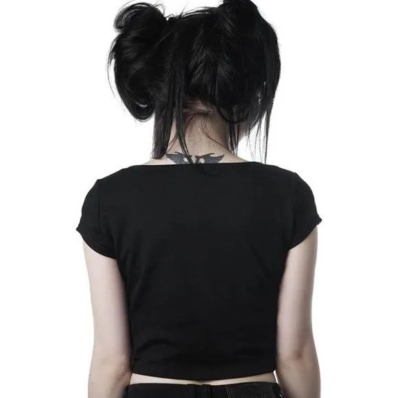 Punk Pentagram Black Crop Top