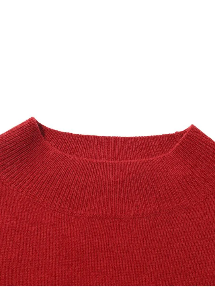 Pure Wool Mock Neck Women Sweater