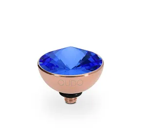 Qudo Rose gold sapphire swarovski 11.5mm bottone ring top