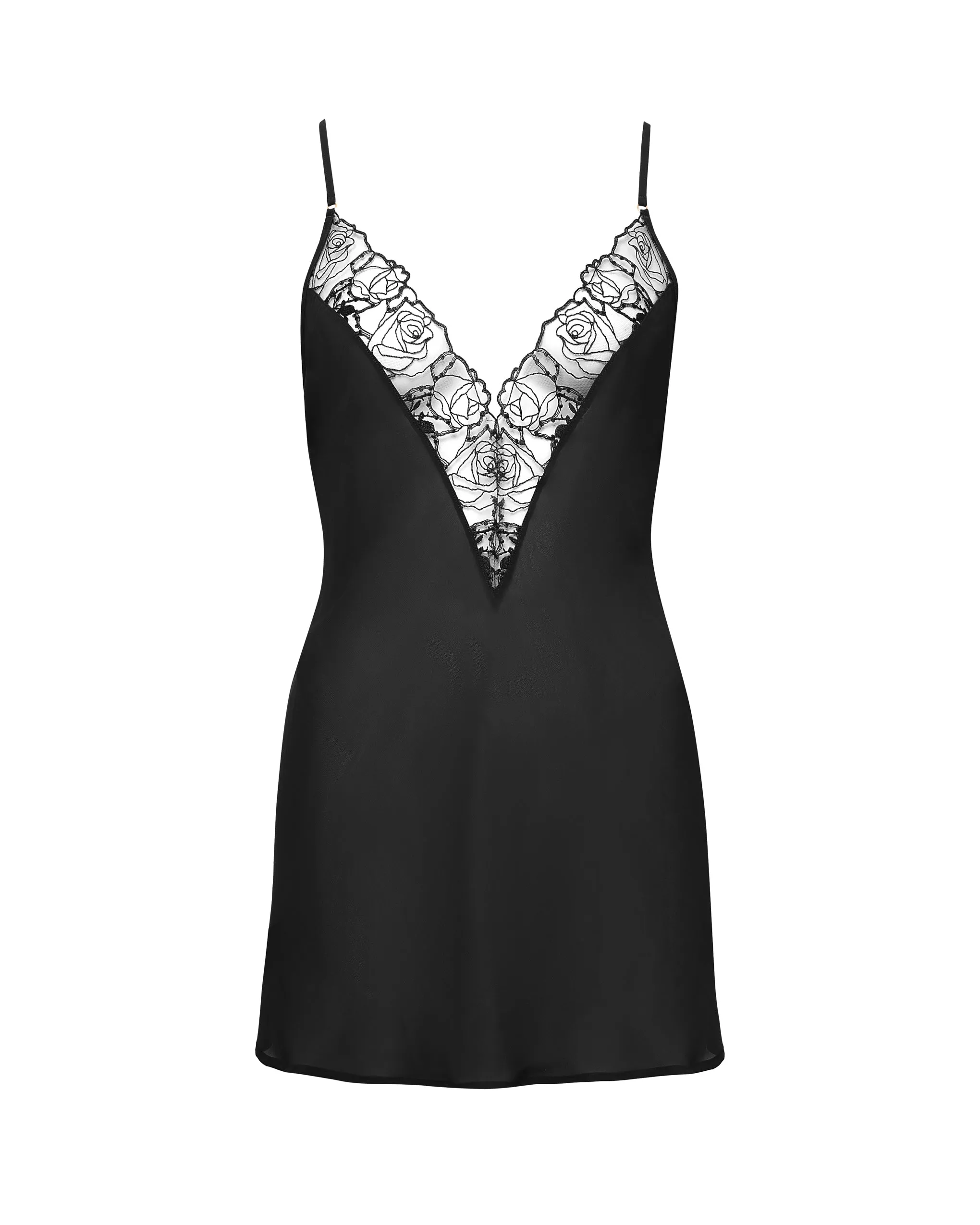 Rosalie ECO Short Chemise Black/Sheer