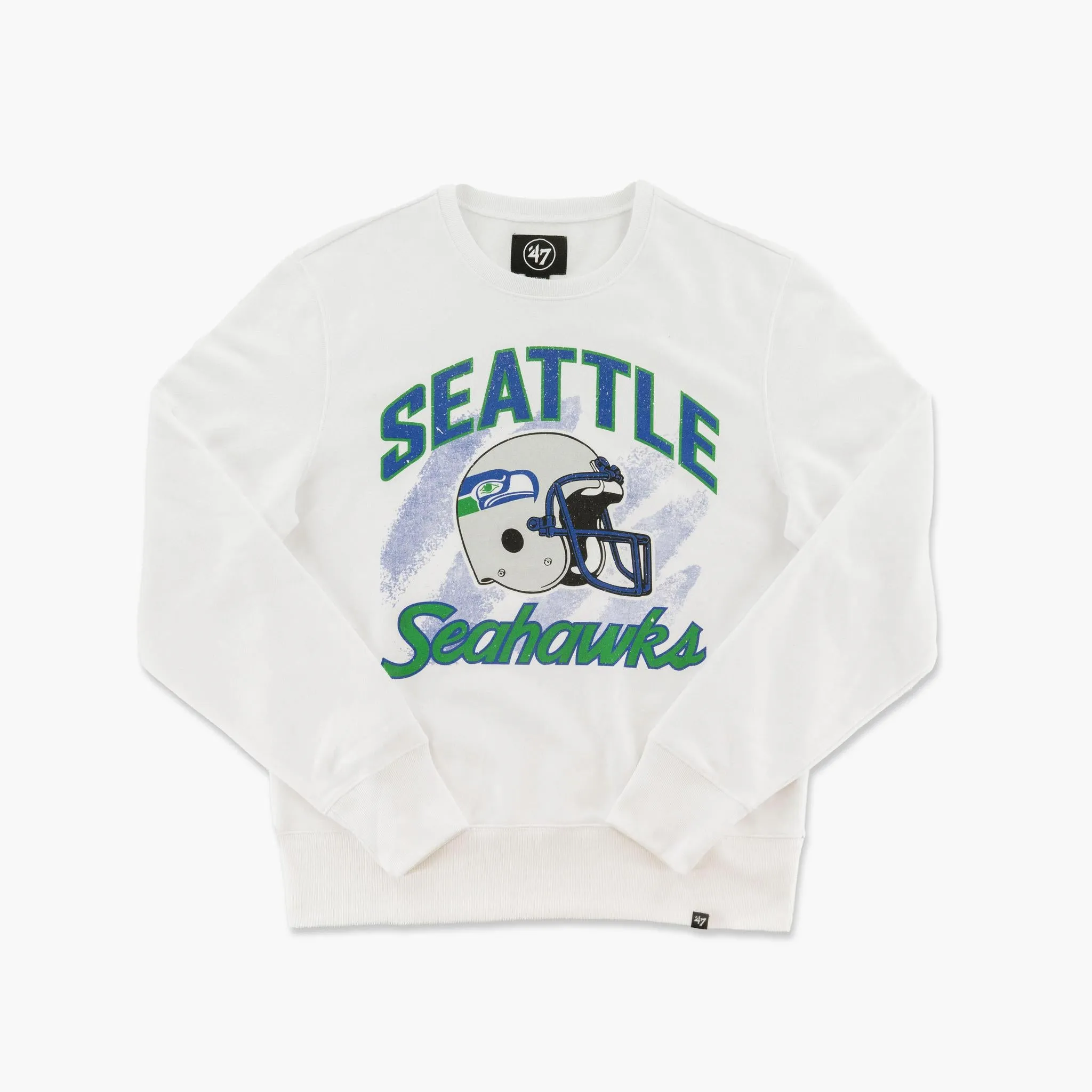 Seattle Seahawks Historic White Wash Shader Crewneck