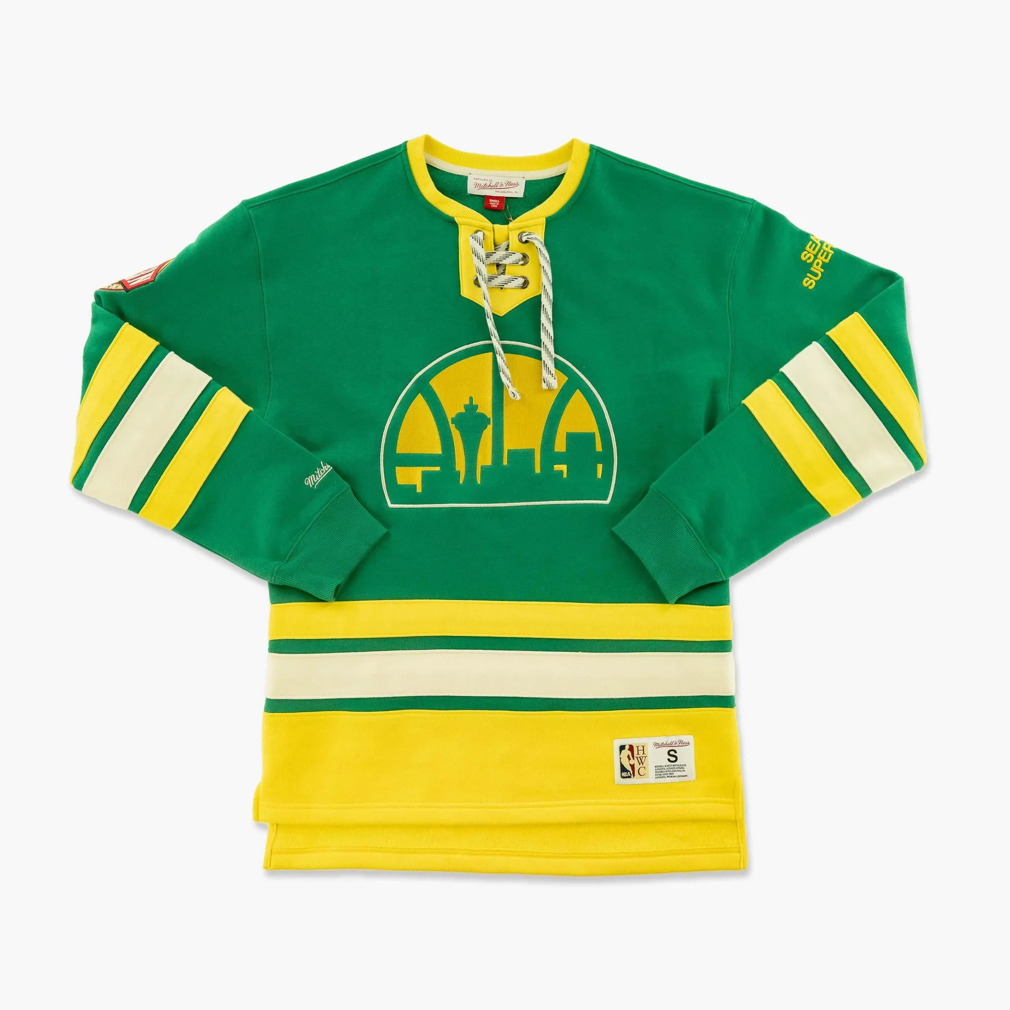 Seattle SuperSonics Skyline Logo Lacer Crewneck