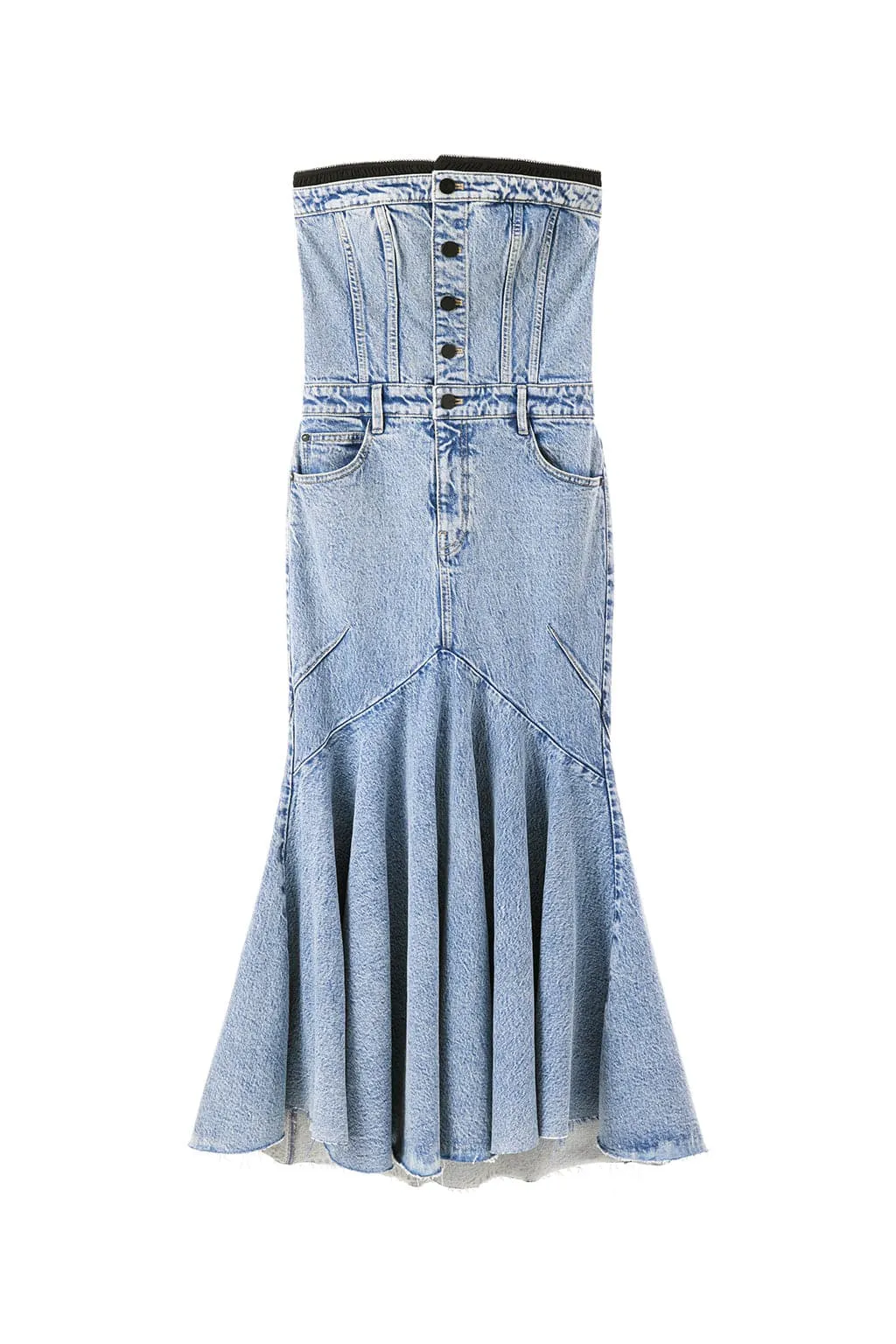 Sexy Strapless Denim Fishtail Dress