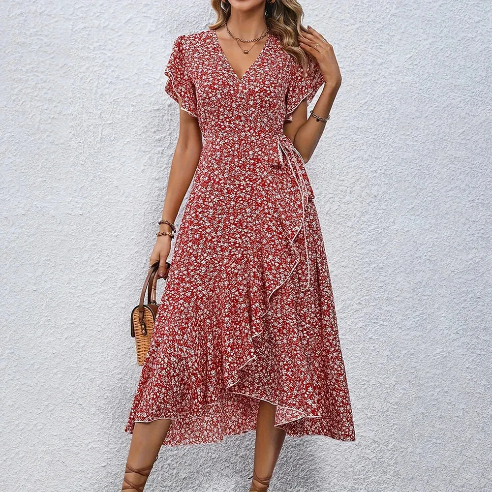 Short Vacation Elegant Summer Loose Casual Sleeve Fashion Slim Pullover Skirt Dress