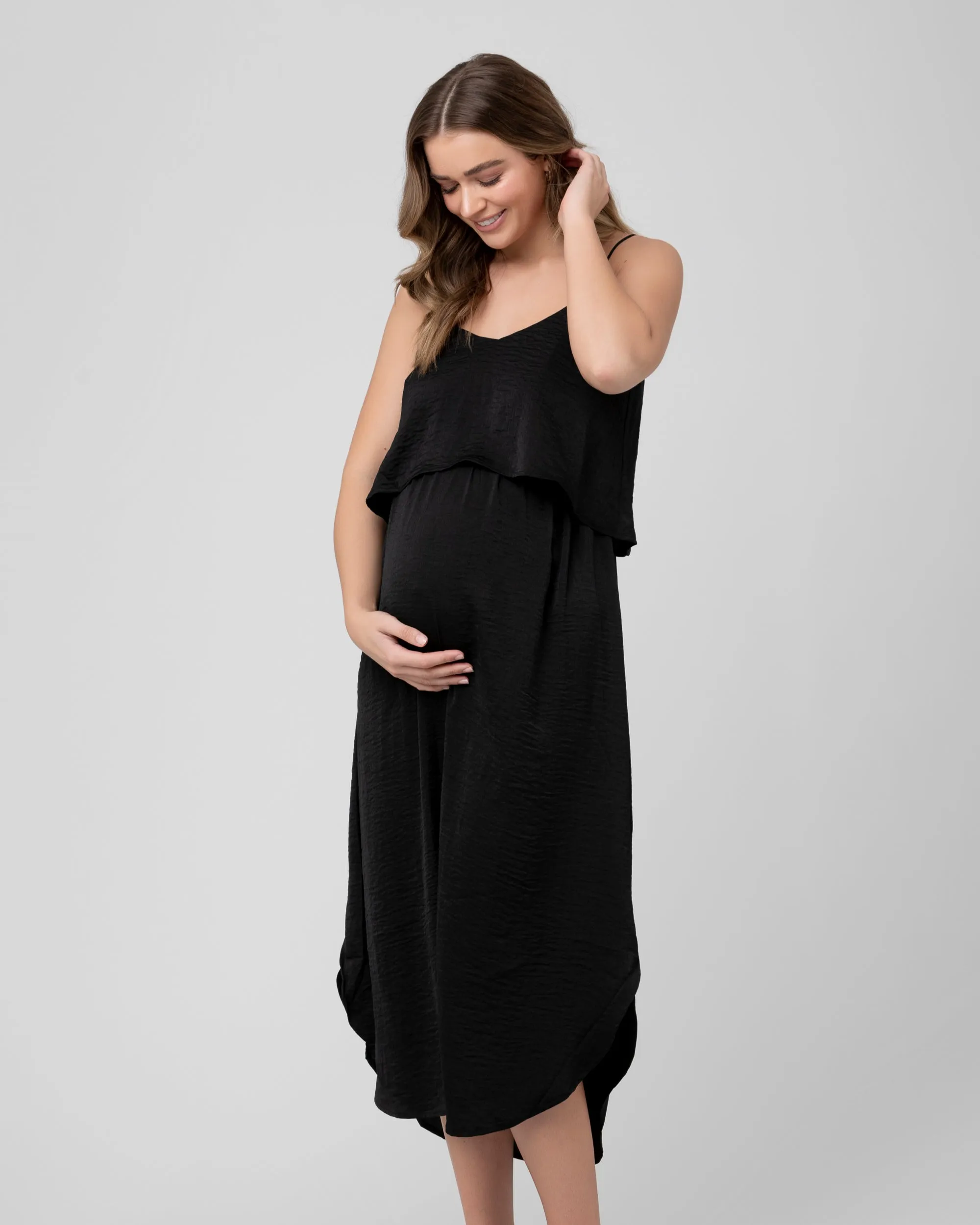 Slip Maternity Nursing Dress Caviar