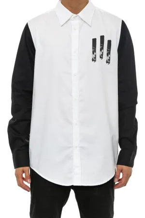 Stripe Patron Button up White/black