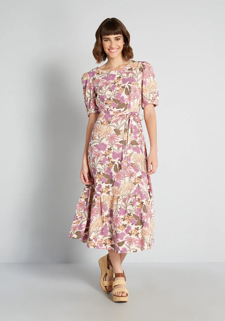 Sweet as Honey Floral Midi Dress