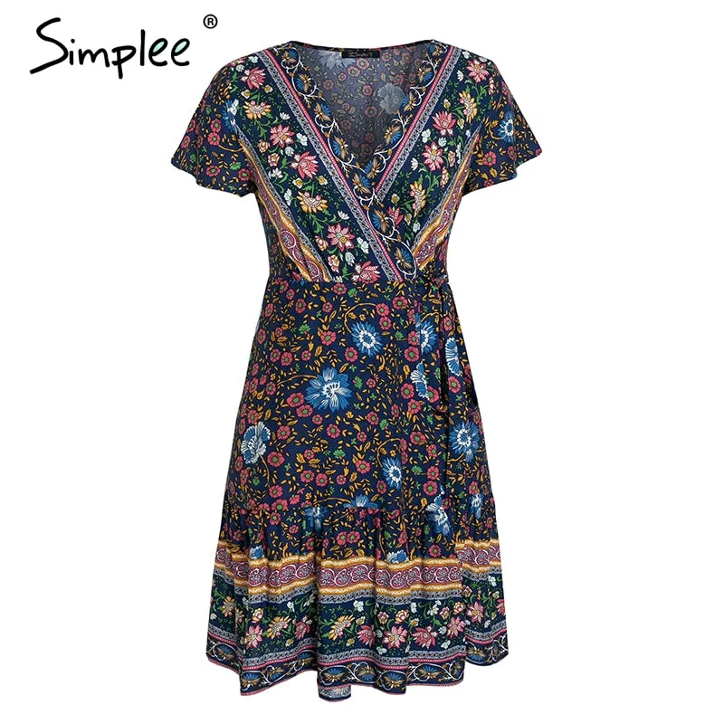 VenusFox Bohemian floral summer dress