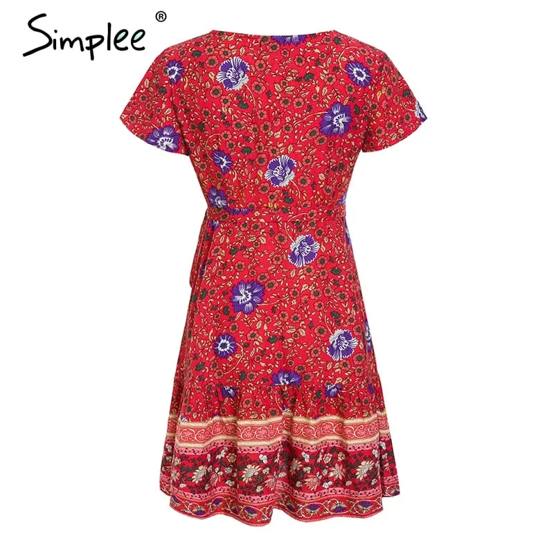 VenusFox Bohemian floral summer dress