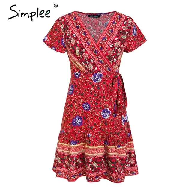 VenusFox Bohemian floral summer dress