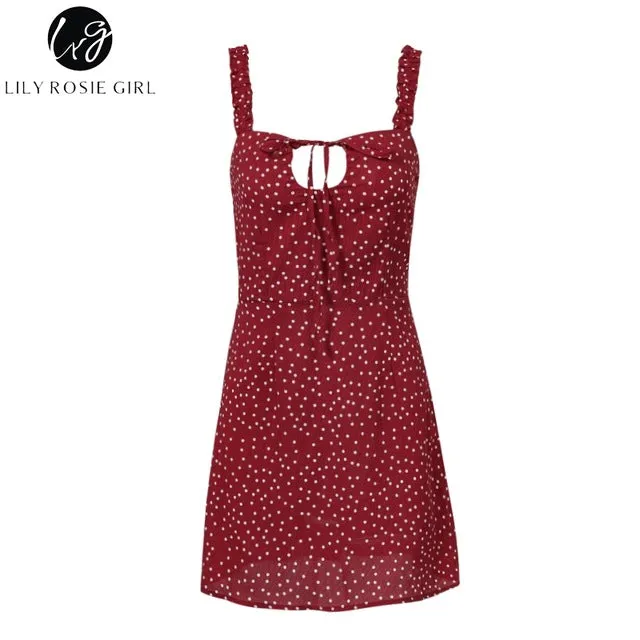 VenusFox Lace polka Dot Vintage Dress