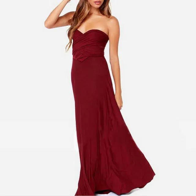 Women Wrap Convertible Boho Maxi Dress