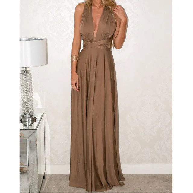 Women Wrap Convertible Boho Maxi Dress