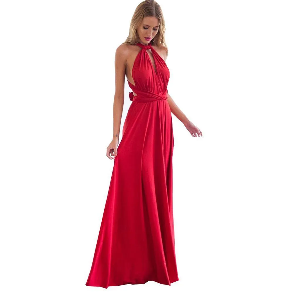 Women Wrap Convertible Boho Maxi Dress