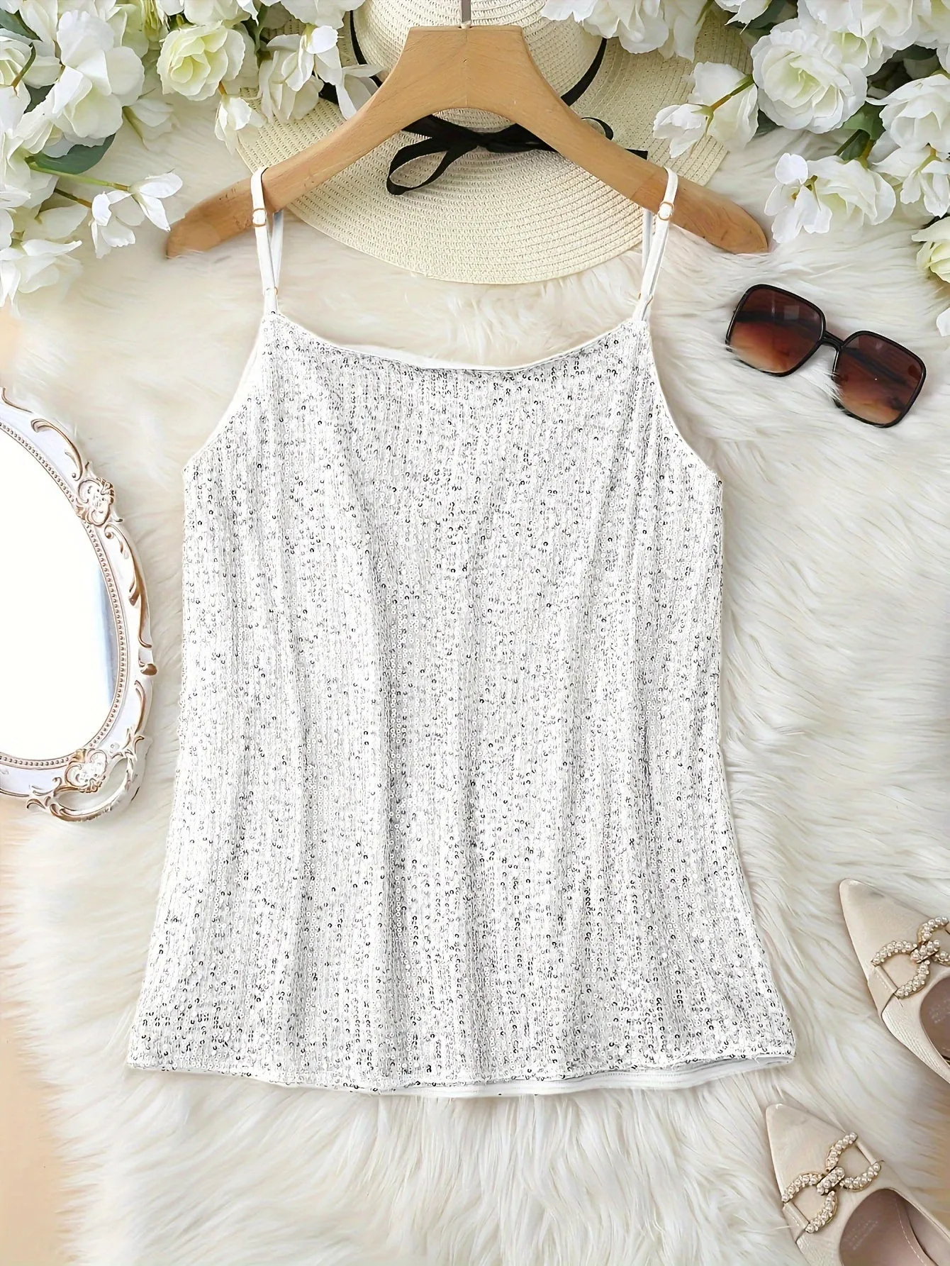 Y2K Sequin Tank Top for Everyday Chic Style